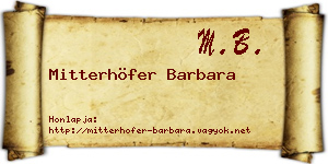 Mitterhöfer Barbara névjegykártya